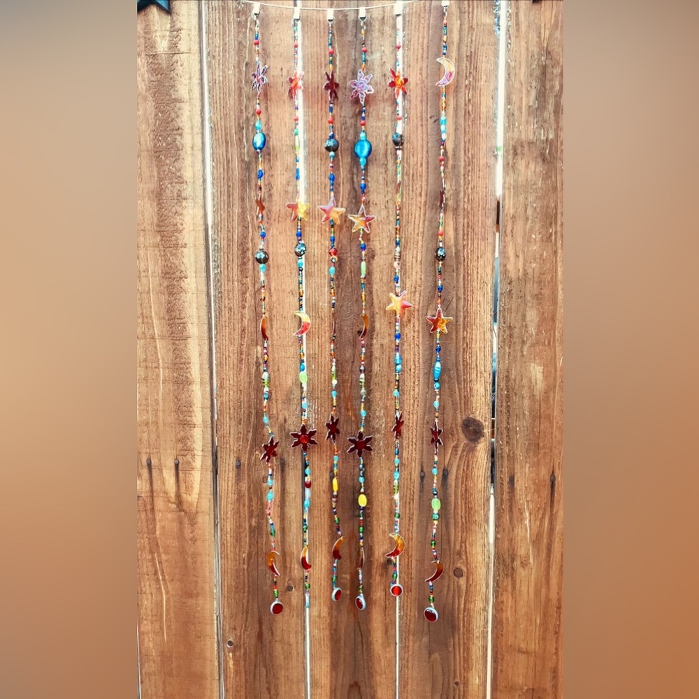 Celestial Strand Chakra Rainbow Sun Moon & Star Strand Sun Catcher Window Decor - Picture 12 of 13